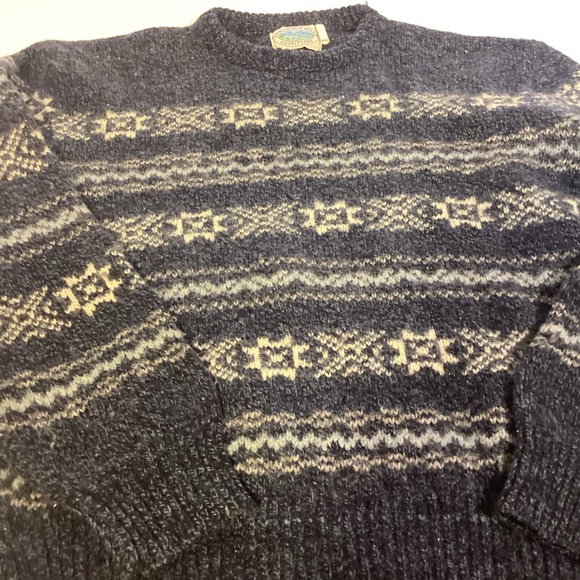Fishermans style Wool Sweater Vintage Royal North Mills Mens size large - Picture 6 of 8